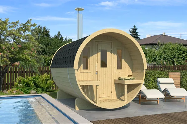 Fass-Sauna für Holz-Saunaofen